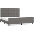 Estructura de cama sin colchón cuero sintético gris 160x200