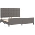 Estructura de cama sin colchón cuero sintético gris 160x200