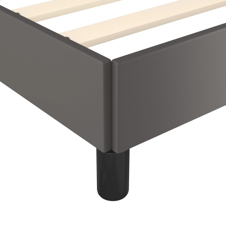 Estructura de cama sin colchón cuero sintético gris 160x200