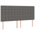 Estructura de cama sin colchón cuero sintético gris 160x200