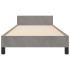 Estructura de cama sin colchón terciopelo gris claro 90x190