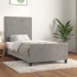 Estructura de cama sin colchón terciopelo gris claro 90x200