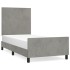Estructura de cama sin colchón terciopelo gris claro 90x200