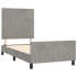 Estructura de cama sin colchón terciopelo gris claro 90x200