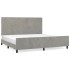 Estructura de cama sin colchón terciopelo gris claro 200x200
