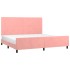 Estructura cama sin colchón terciopelo rosa 200x200
