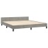Estructura de cama con cabecero terciopelo gris claro