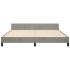 Estructura de cama con cabecero terciopelo gris claro