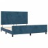 Estructura de cama sin colchón terciopelo azul oscuro
