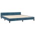 Estructura de cama sin colchón terciopelo azul oscuro