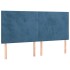 Estructura de cama sin colchón terciopelo azul oscuro