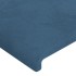 Estructura de cama sin colchón terciopelo azul oscuro