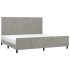 Estructura de cama sin colchón terciopelo gris claro 200x200