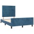 Estructura de cama sin colchón terciopelo azul oscuro