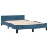 Estructura de cama sin colchón terciopelo azul oscuro