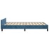 Estructura de cama sin colchón terciopelo azul oscuro