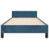 Estructura de cama sin colchón terciopelo azul oscuro 90x200