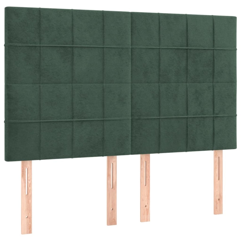 Estructura cama sin colchón terciopelo verde oscuro 140x190