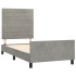 Estructura de cama sin colchón terciopelo gris claro 80x200