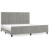 Estructura de cama sin colchón terciopelo gris claro 200x200