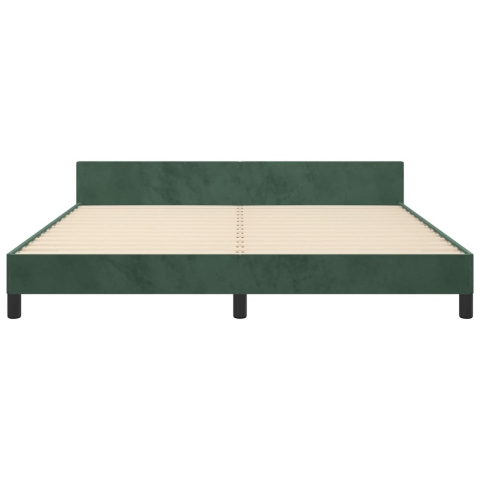 Estructura cama sin colchón terciopelo verde oscuro 160x200