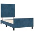 Estructura de cama sin colchón terciopelo azul oscuro 90x200