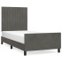 Estructura de cama sin colchón terciopelo gris oscuro 90x190