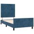 Estructura de cama sin colchón terciopelo azul oscuro