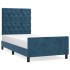 Estructura de cama sin colchón terciopelo azul oscuro 80x200