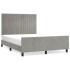 Estructura de cama sin colchón terciopelo gris claro 140x190