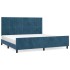 Estructura cama sin colchón terciopelo azul oscuro 200x200