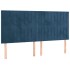 Estructura cama sin colchón terciopelo azul oscuro 200x200
