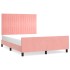 Estructura de cama sin colchón terciopelo rosa 140x200