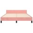 Estructura de cama sin colchón terciopelo rosa 140x200