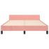 Estructura de cama sin colchón terciopelo rosa 140x190