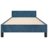 Estructura de cama sin colchón terciopelo azul oscuro 90x200