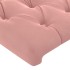 Estructura de cama sin colchón terciopelo rosa 90x190