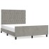 Estructura de cama sin colchón terciopelo gris claro 140x190