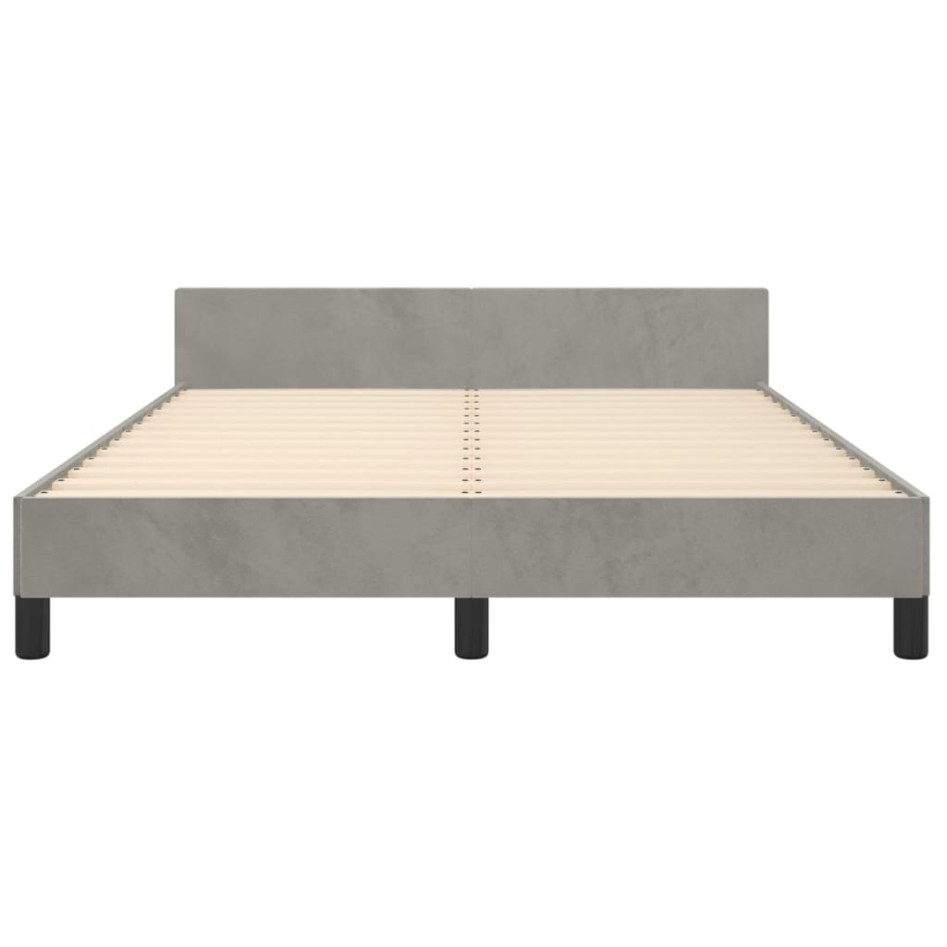 Estructura de cama sin colchón terciopelo gris claro 140x190