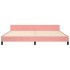 Estructura cama sin colchón terciopelo rosa 200x200