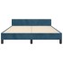 Estructura de cama sin colchón terciopelo azul oscuro