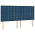 Estructura de cama sin colchón terciopelo azul oscuro