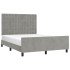 Estructura de cama sin colchón terciopelo gris claro 140x190
