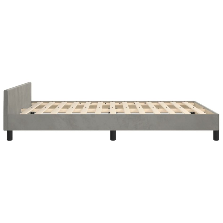 Estructura de cama sin colchón terciopelo gris claro 140x190