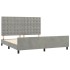 Estructura de cama con cabecero terciopelo gris claro