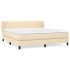 Cama box spring con colchón tela color crema 160x200