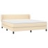 Cama box spring con colchón tela color crema 160x200