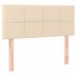 Cama box spring con colchón tela color crema 90x190