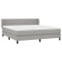 Cama box spring con colchón tela gris claro 180x200