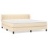 Cama box spring con colchón tela color crema 180x200